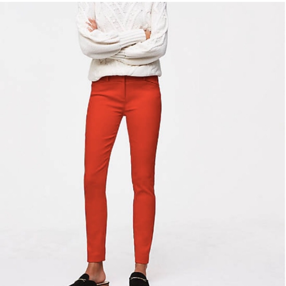 LOFT Red Marissa Skinny Pants